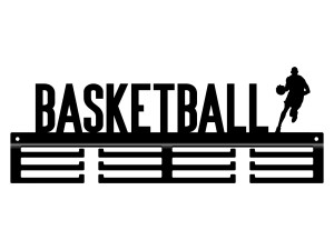 Wieszak na medale Basketball 40 cm - czarny mat