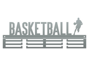 Wieszak na medale Basketball 40 cm - srebrny