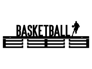 Wieszak na medale Basketball 60 cm - czarny mat