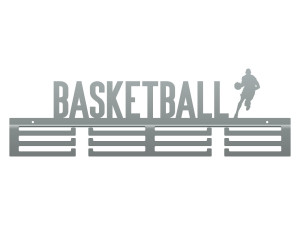 Wieszak na medale Basketball 60 cm - srebrny