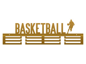 Wieszak na medale Basketball 60 cm - złoty