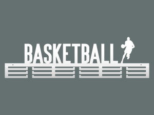 Wieszak na medale Basketball 80 cm - biały matowy