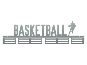 Wieszak na medale Basketball 80 cm - srebrny