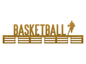 Wieszak na medale Basketball 80 cm - złoty