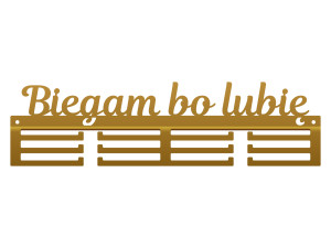 Wieszak na medale Biegam bo lubię 40 cm - złoty