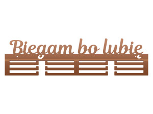 Wieszak na medale Biegam bo lubię 60 cm - miedziany