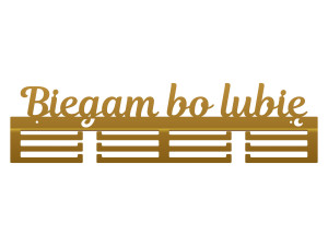 Wieszak na medale Biegam bo lubię 60 cm - złoty
