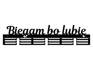 Wieszak na medale Biegam bo lubię 80 cm - czarny mat