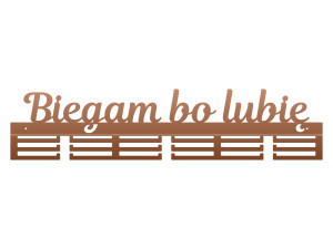 Wieszak na medale Biegam bo lubię 80 cm - miedziany