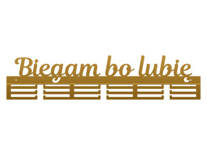 Wieszak na medale Biegam bo lubię 80 cm - złoty