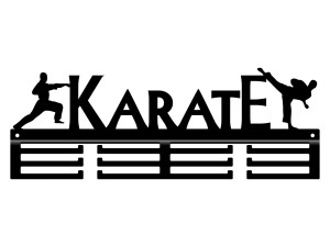 Wieszak na medale Karate II 40 cm - czarny mat