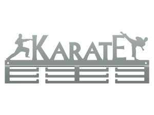 Wieszak na medale Karate II 40 cm - srebrny
