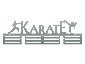 Wieszak na medale Karate II 60 cm - srebrny