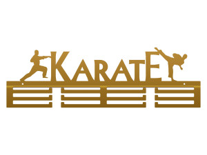 Wieszak na medale Karate II 60 cm - złoty