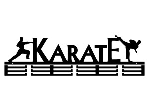 Wieszak na medale Karate II 80 cm - czarny mat