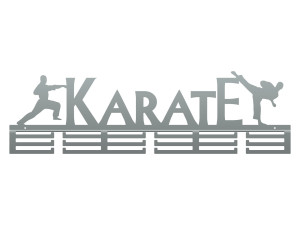 Wieszak na medale Karate II 80 cm - srebrny
