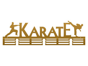 Wieszak na medale Karate II 80 cm - złoty