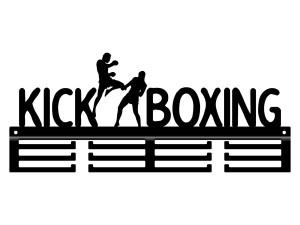 Wieszak na medale Kick boxing 40 cm - czarny matowy