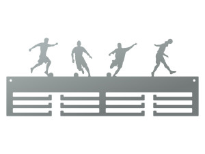 Wieszak na medale Piłkarze 40 cm - srebrny