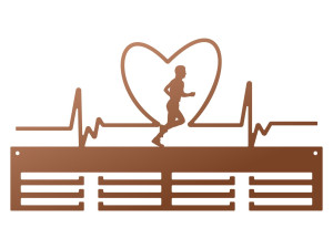 Wieszak na medale Rytm serca chłopak I 40 cm - miedziany