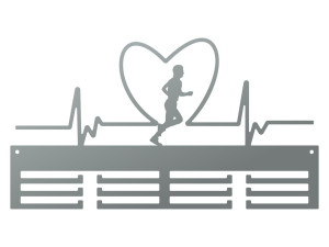 Wieszak na medale Rytm serca chłopak I 40 cm - srebrny