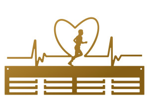 Wieszak na medale Rytm serca chłopak I 40 cm - złoty