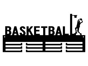 Wieszak na medale Koszykówka 40 cm - czarny mat