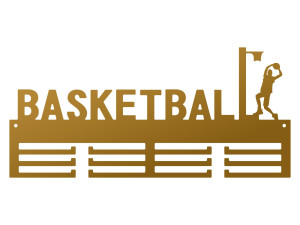 Wieszak na medale Koszykówka 40 cm - złoty