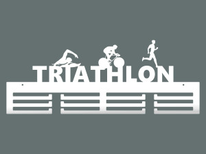 Wieszak na medale Triatlon 60 cm - biały matowy