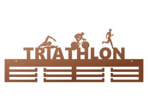 Wieszak na medale Triatlon 60 cm - miedziany