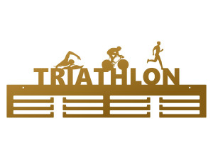 Wieszak na medale Triatlon 60 cm - złoty