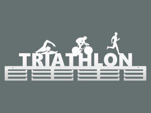 Wieszak na medale Triatlon 80 cm - biały matowy