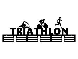 Wieszak na medale Triatlon 80 cm - czarny mat