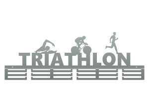 Wieszak na medale Triatlon 80 cm - srebrny