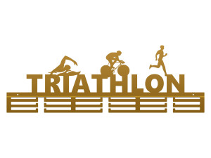 Wieszak na medale Triatlon 80 cm - złoty