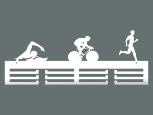 Wieszak na medale Triatlon II 60 cm - biały matowy