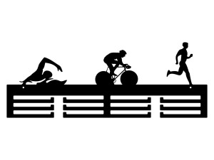 Wieszak na medale Triatlon II 60 cm - czarny mat