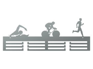 Wieszak na medale Triatlon II 60 cm - srebrny