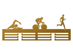 Wieszak na medale Triatlon II 60 cm - złoty