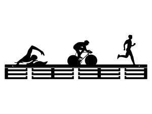 Wieszak na medale Triatlon II 80 cm - czarny mat