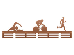 Wieszak na medale Triatlon II 80 cm - miedziany