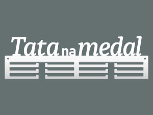 Wieszak na medale Tata na medal 40 cm - biały matowy