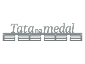Wieszak na medale Tata na medal 80 cm - srebrny