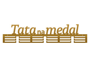 Wieszak na medale Tata na medal 80 cm - złoty