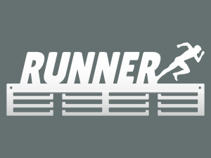 Wieszak na medale Runner 40 cm - biały matowy