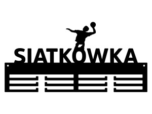 Wieszak na medale Siatkówka II 40 cm - czarny mat