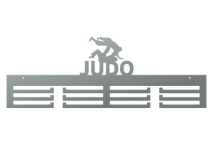 Wieszak na medale Judo 60 cm - srebrny