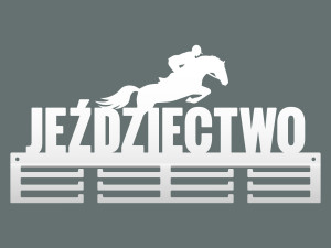 Wieszak na medale Jeździectwo II 40 cm - biały matowy
