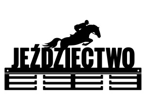 Wieszak na medale Jeździectwo II 40 cm - czarny mat