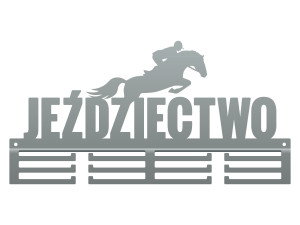 Wieszak na medale Jeździectwo II 40 cm - srebrny